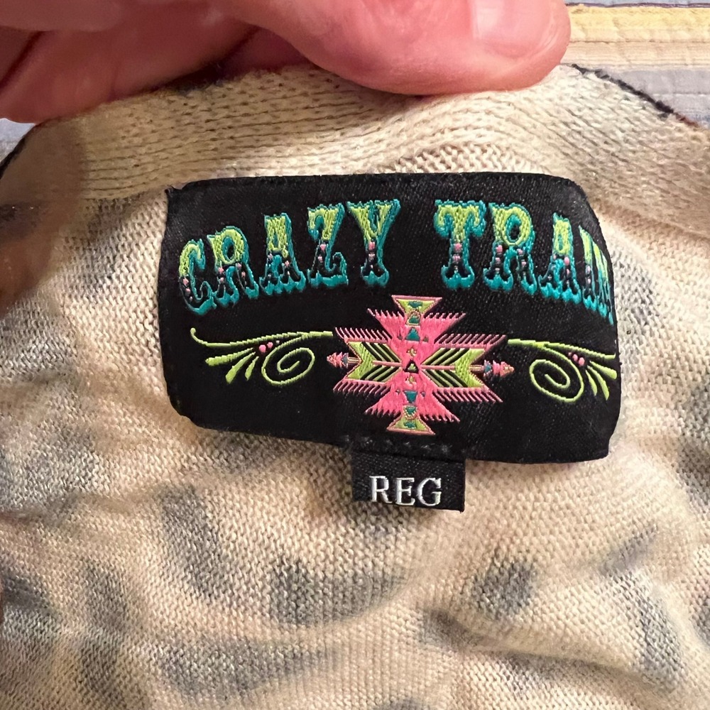 Crazy Train Leopard Print Embroidered Fringe Vest… - image 4